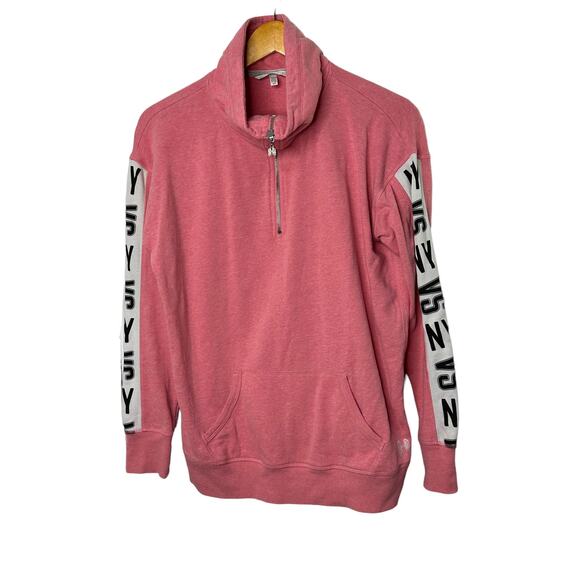 Victoria's Secret Pink 1/4 Zip Pullover Sweatshirt Sz Small Angel Wing Zip Pull - Picture 1 of 10